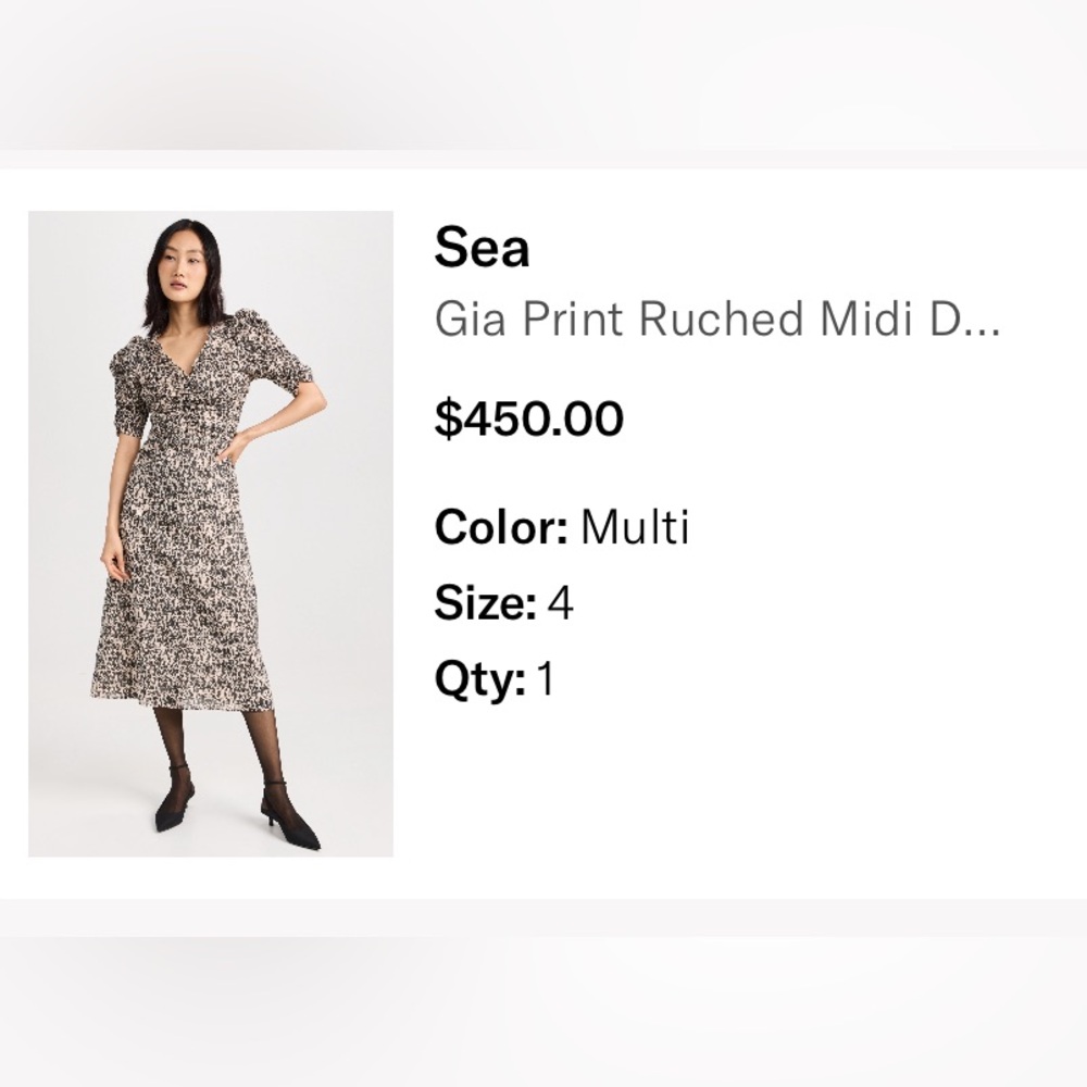 Sea Gia Print Ruched Midi Dress - Multi